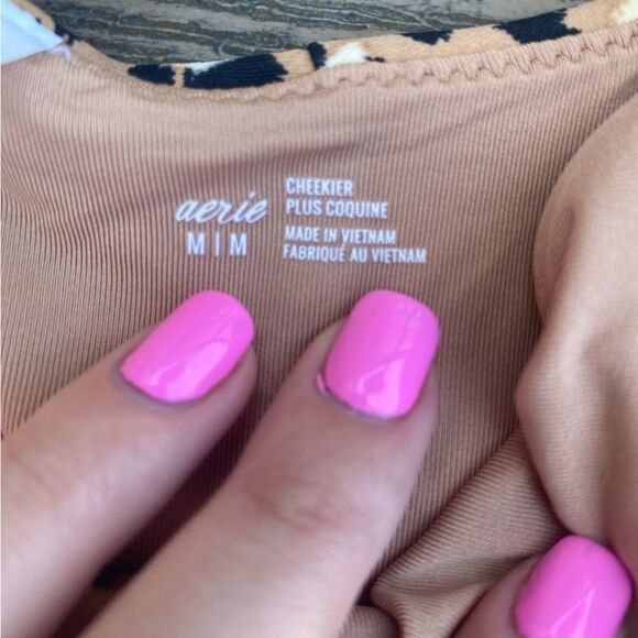 NWT aerie medium cheekier cheetah print animal print high cut swim bikini - Picture 3 of 5